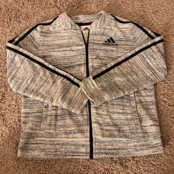 Adidas Velour Black and Grey Tracksuit set, Size 10-12 Childrens. - Picture 3 of 4